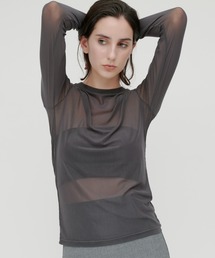 kiehtova | 【kiehtova】SHEER STRETCH TULLE TOPS/シアー ストレッチ チュール トップス(Tシャツ/カットソー)