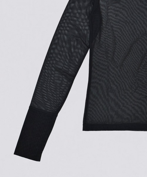 kiehtova（キエトヴァ）の「【kiehtova】SHEER STRETCH TULLE TOPS/シアー ストレッチ チュール トップス（Tシャツ/カットソー・レディース・ブラック/レッド/ブラウン/グレー・FREE）」の5枚目の写真