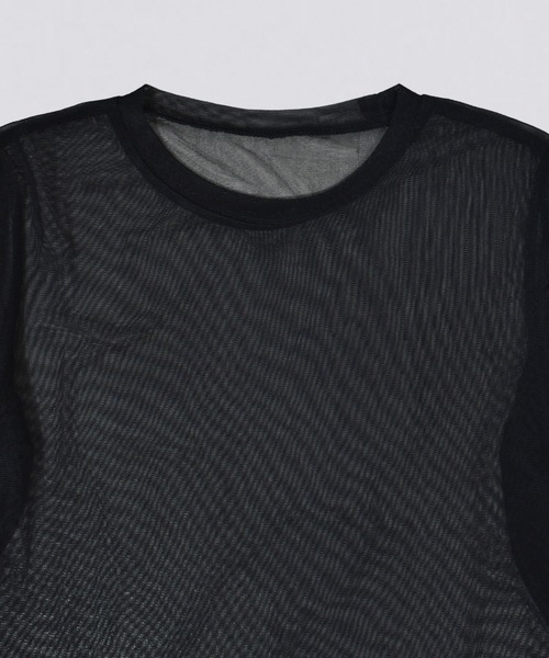 kiehtova（キエトヴァ）の「【kiehtova】SHEER STRETCH TULLE TOPS/シアー ストレッチ チュール トップス（Tシャツ/カットソー・レディース・ブラック/レッド/ブラウン/グレー・FREE）」の6枚目の写真