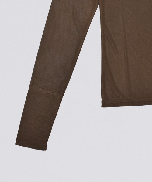 kiehtova（キエトヴァ）の「【kiehtova】SHEER STRETCH TULLE TOPS/シアー ストレッチ チュール トップス（Tシャツ/カットソー・レディース・ブラック/レッド/ブラウン/グレー・FREE）」の7枚目の写真