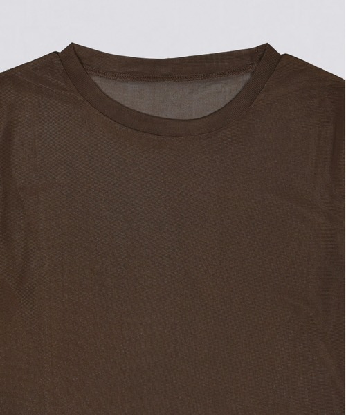 kiehtova（キエトヴァ）の「【kiehtova】SHEER STRETCH TULLE TOPS/シアー ストレッチ チュール トップス（Tシャツ/カットソー・レディース・ブラック/レッド/ブラウン/グレー・FREE）」の8枚目の写真