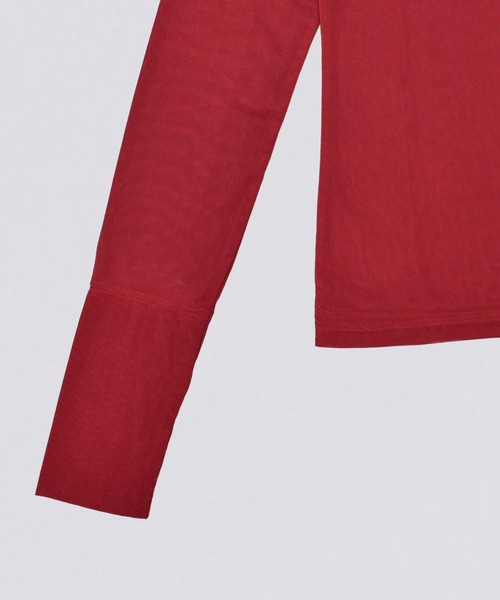 kiehtova（キエトヴァ）の「【kiehtova】SHEER STRETCH TULLE TOPS/シアー ストレッチ チュール トップス（Tシャツ/カットソー・レディース・ブラック/レッド/ブラウン/グレー・FREE）」の11枚目の写真