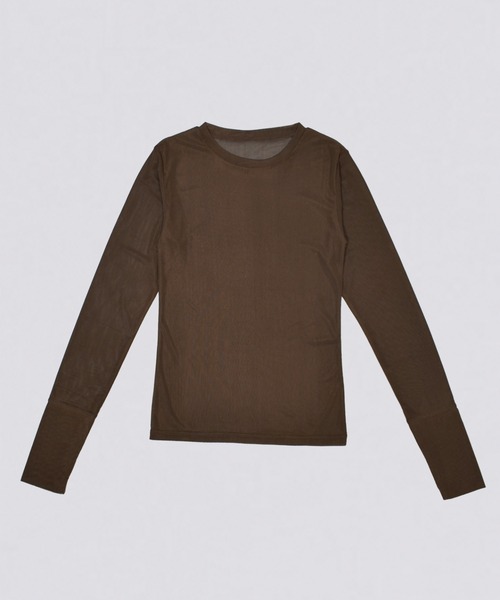 kiehtova（キエトヴァ）の「【kiehtova】SHEER STRETCH TULLE TOPS/シアー ストレッチ チュール トップス（Tシャツ/カットソー・レディース・ブラック/レッド/ブラウン/グレー・FREE）」の19枚目の写真