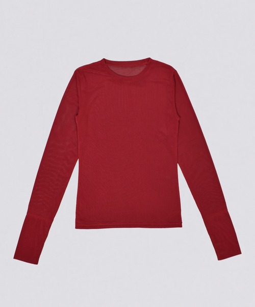 kiehtova（キエトヴァ）の「【kiehtova】SHEER STRETCH TULLE TOPS/シアー ストレッチ チュール トップス（Tシャツ/カットソー・レディース・ブラック/レッド/ブラウン/グレー・FREE）」の22枚目の写真