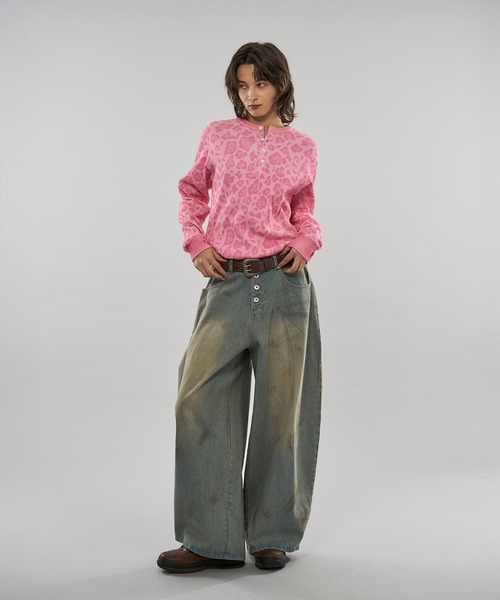 WISH FOR EVER（ウィッシュフォーエバー）の「【新色追加】ASSORT DRAW CODE HENRY NECK THERMAL LONG SLEEVE / アソートドローコードヘンリーネックサーマルロングスリーブ（Tシャツ/カットソー・メンズ・グリーン系カモフラージュ/リアルツリーカモ/レオパード/デザートカモ/ピンク系その他/ブラック系その他・SMALL/MEDIUM/LARGE）」の19枚目の写真