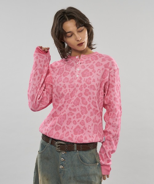 WISH FOR EVER（ウィッシュフォーエバー）の「【新色追加】ASSORT DRAW CODE HENRY NECK THERMAL LONG SLEEVE / アソートドローコードヘンリーネックサーマルロングスリーブ（Tシャツ/カットソー・メンズ・グリーン系カモフラージュ/リアルツリーカモ/レオパード/デザートカモ/ピンク系その他/ブラック系その他・SMALL/MEDIUM/LARGE）」の20枚目の写真