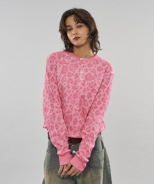 WISH FOR EVER（ウィッシュフォーエバー）の「【新色追加】ASSORT DRAW CODE HENRY NECK THERMAL LONG SLEEVE / アソートドローコードヘンリーネックサーマルロングスリーブ（Tシャツ/カットソー・メンズ・グリーン系カモフラージュ/リアルツリーカモ/レオパード/デザートカモ/ピンク系その他/ブラック系その他・SMALL/MEDIUM/LARGE）」の22枚目の写真