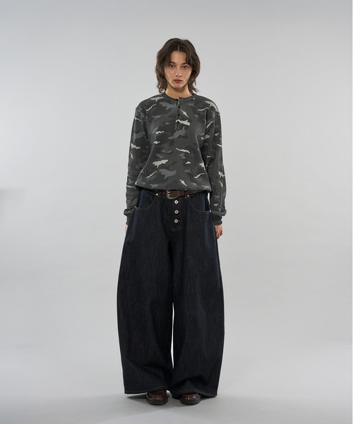 WISH FOR EVER（ウィッシュフォーエバー）の「【新色追加】ASSORT DRAW CODE HENRY NECK THERMAL LONG SLEEVE / アソートドローコードヘンリーネックサーマルロングスリーブ（Tシャツ/カットソー・メンズ・グリーン系カモフラージュ/リアルツリーカモ/レオパード/デザートカモ/ピンク系その他/ブラック系その他・SMALL/MEDIUM/LARGE）」の13枚目の写真