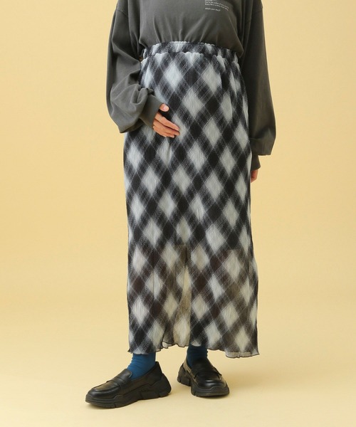 LEPSIM（レプシィム）の「【産前・産後対応】マタニティ／チェックナロースカート　579629（マタニティウェア/グッズ・レディース・ブラック・FREE）」の11枚目の写真