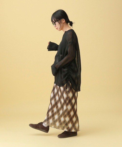 LEPSIM（レプシィム）の「【産前・産後対応】マタニティ／チェックナロースカート　579629（マタニティウェア/グッズ・レディース・ブラック・FREE）」の7枚目の写真