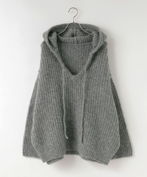 LOWRYS FARM(ローリーズファーム)の「メランジフードニットプルオーバー 581131(ニット/セーター・レディース・アイボリー/チャコールグレー/グレー/パープル・FREE)」の11枚目の写真