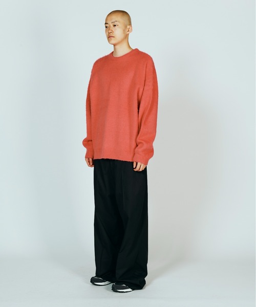 TOWNCRAFT（タウンクラフト）の「TOWN CRAFT タウンクラフト / SOLID SHAGGY CREW SWEATER アクリルセーター（ニット/セーター・メンズ・グリーン/ピンク/ネイビー/ブラック/グレー/チャコール・SMALL/MEDIUM/LARGE）」の7枚目の写真