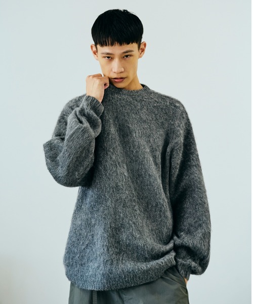 TOWNCRAFT（タウンクラフト）の「TOWN CRAFT タウンクラフト / SOLID SHAGGY CREW SWEATER アクリルセーター（ニット/セーター・メンズ・グリーン/ピンク/ネイビー/ブラック/グレー/チャコール・SMALL/MEDIUM/LARGE）」の22枚目の写真
