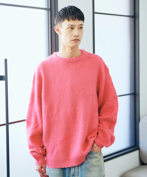 TOWNCRAFT（タウンクラフト）の「TOWN CRAFT タウンクラフト / SOLID SHAGGY CREW SWEATER アクリルセーター（ニット/セーター・メンズ・グリーン/ピンク/ネイビー/ブラック/グレー/チャコール・SMALL/MEDIUM/LARGE）」の20枚目の写真