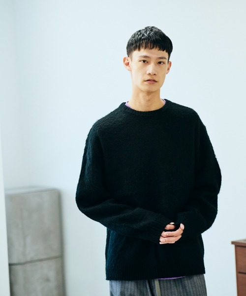 TOWNCRAFT（タウンクラフト）の「TOWN CRAFT タウンクラフト / SOLID SHAGGY CREW SWEATER アクリルセーター（ニット/セーター・メンズ・グリーン/ピンク/ネイビー/ブラック/グレー/チャコール・SMALL/MEDIUM/LARGE）」の13枚目の写真