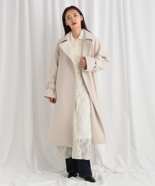 mysty woman（ミスティウーマン）の「フラワージャガードレースアップシャツワンピース　582484（ワンピース・レディース・ブラック/オフホワイト/マスタード・FREE）」の11枚目の写真