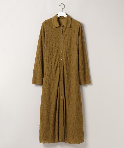 mysty woman（ミスティウーマン）の「フラワージャガードレースアップシャツワンピース　582484（ワンピース・レディース・ブラック/オフホワイト/マスタード・FREE）」の16枚目の写真