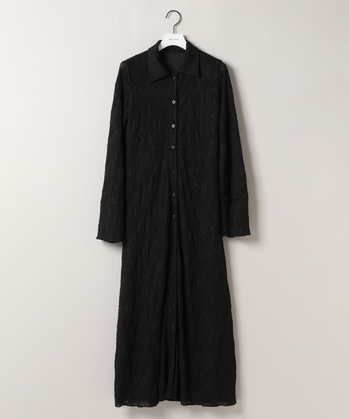 mysty woman（ミスティウーマン）の「フラワージャガードレースアップシャツワンピース　582484（ワンピース・レディース・ブラック/オフホワイト/マスタード・FREE）」の17枚目の写真