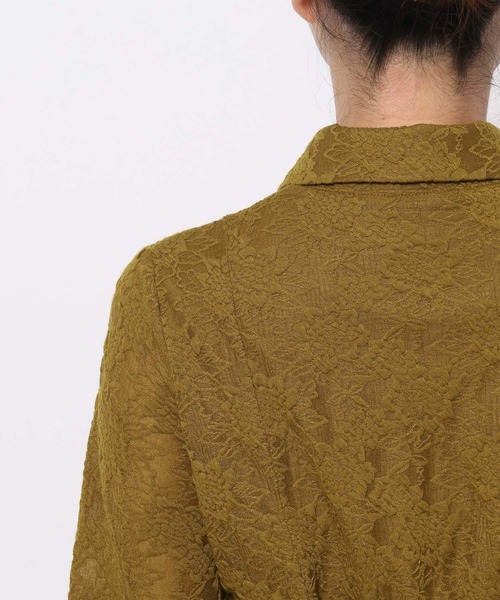 mysty woman（ミスティウーマン）の「フラワージャガードレースアップシャツワンピース　582484（ワンピース・レディース・ブラック/オフホワイト/マスタード・FREE）」の21枚目の写真