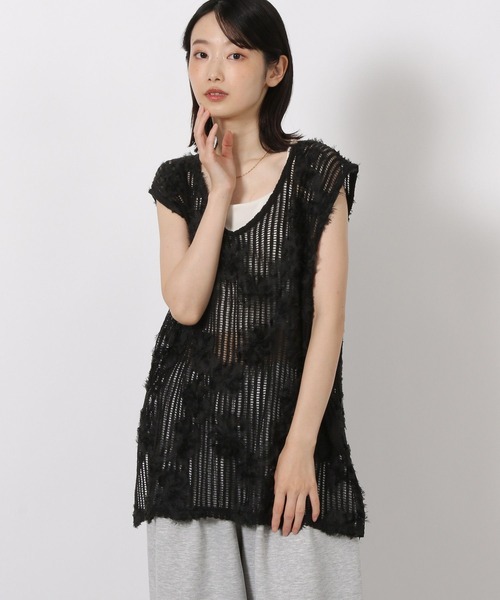 LAKOLE（ラコレ）の「コード刺繍レースベスト / 588021（ベスト・レディース・ブラウン/ブラック/アイボリー・FREE）」の7枚目の写真