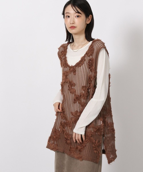 LAKOLE（ラコレ）の「コード刺繍レースベスト / 588021（ベスト・レディース・ブラウン/ブラック/アイボリー・FREE）」の11枚目の写真