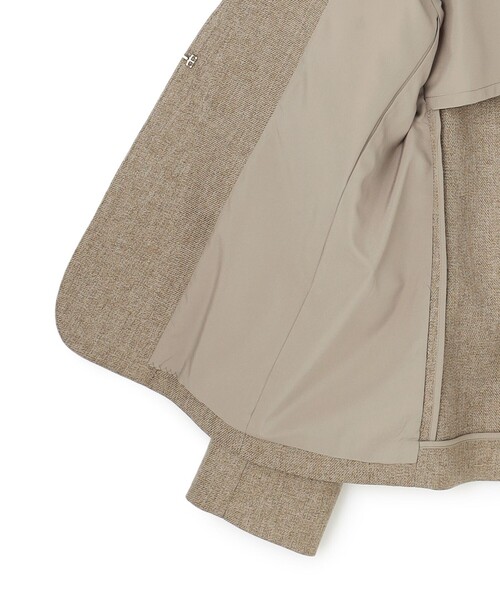 セール】【洗える】ウールライクカルゼ ノーカラー ジャケット（ノー