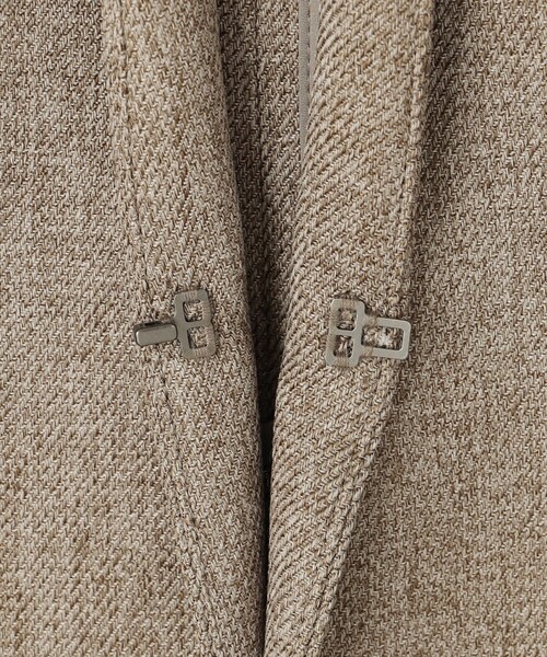 セール】【洗える】ウールライクカルゼ ノーカラー ジャケット（ノー