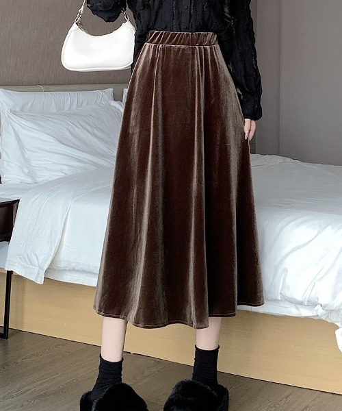 セール】ベロアフレアスカート（スカート）｜cammie（キャミー）の