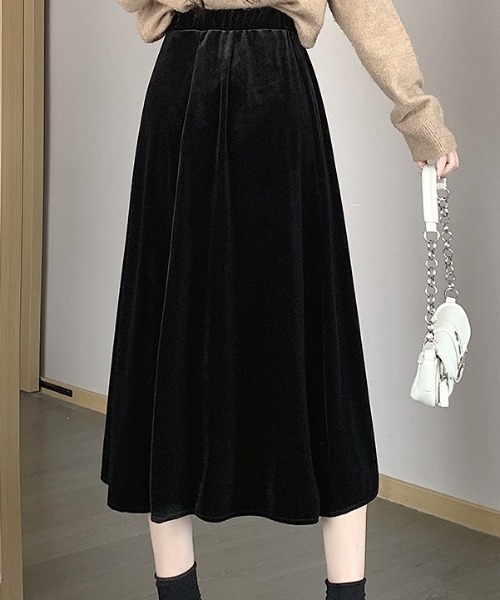 cammie(キャミー)の「ベロアフレアスカート(スカート・レディース・ブラウン/ブラック・M/L)」の6枚目の写真