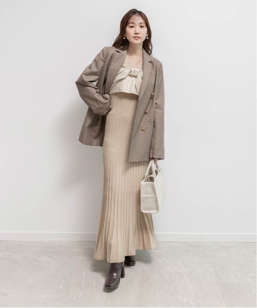 RANDA(ランダ)の「マルチウェイリボンビスチェセットニットワンピース(ワンピース・レディース・ネイビー/ベージュ/ブラック・0/1)」の15枚目の写真