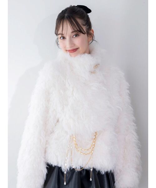 セール】パールチェーンエコファーブルゾン（ブルゾン）｜dazzlin