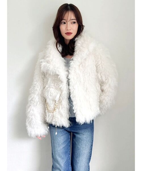 セール】パールチェーンエコファーブルゾン（ブルゾン）｜dazzlin