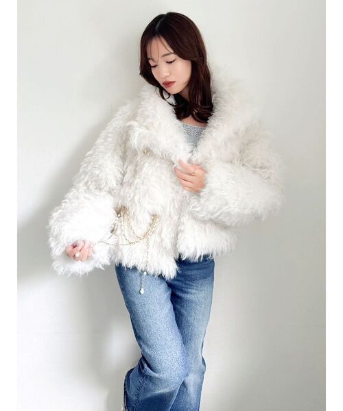 パールチェーンエコファーブルゾン（ブルゾン）｜dazzlin（ダズリン