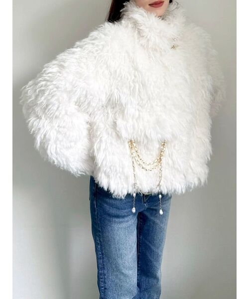 dazzlin（ダズリン）の「パールチェーンエコファーブルゾン（ブルゾン・レディース・アイボリー/ピンク/チャコールグレー/ブルー・FREE）」の22枚目の写真