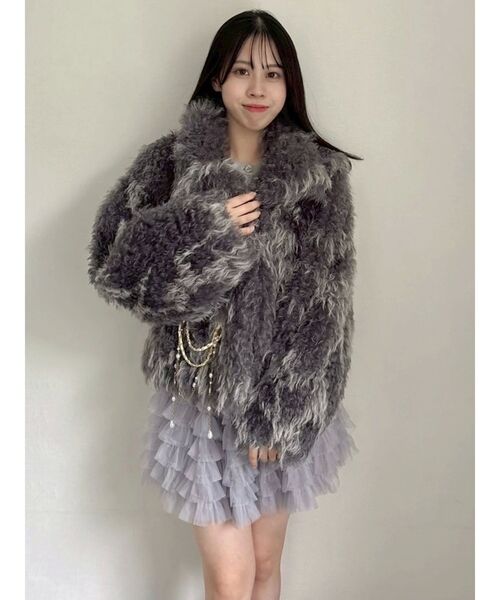 パールチェーンエコファーブルゾン（ブルゾン）｜dazzlin（ダズリン