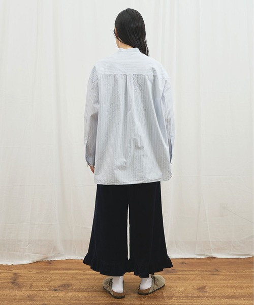 fig Ｌondon（フィグロンドン）の「_ribbon long shirt（シャツ/ブラウス・レディース・ピンク/ストライプ・FREE）」の7枚目の写真