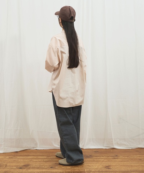 fig Ｌondon（フィグロンドン）の「_ribbon long shirt（シャツ/ブラウス・レディース・ピンク/ストライプ・FREE）」の15枚目の写真