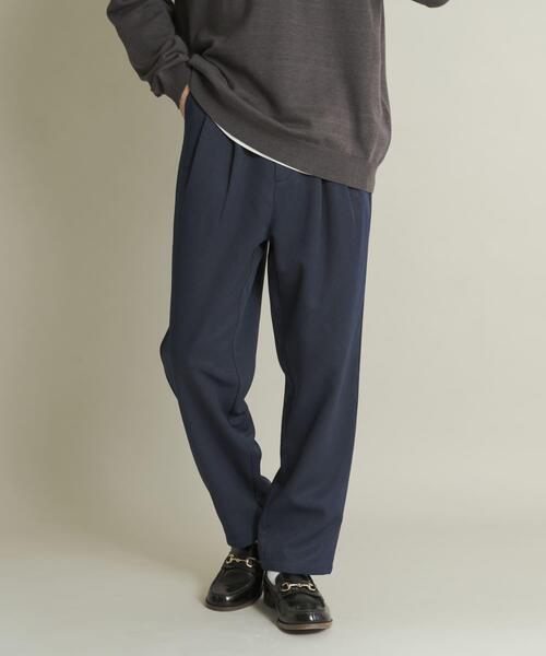 SENSE OF PLACE by URBAN RESEARCH(センスオブプレイスバイアーバンリサーチ)の「ウールライクダブルタックテーパードパンツ(その他パンツ・メンズ・チャコールグレー/ブラック/ライトベージュ/ネイビー・SMALL/MEDIUM/LARGE)」の4枚目の写真