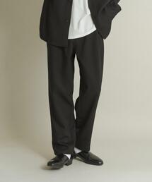 ウールライクダブルタックテーパードパンツ