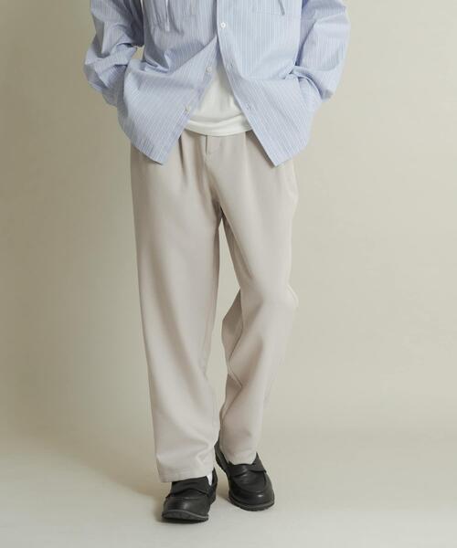 SENSE OF PLACE by URBAN RESEARCH（センスオブプレイスバイアーバンリサーチ）の「ウールライクダブルタックテーパードパンツ（その他パンツ・メンズ・チャコールグレー/ブラック/ライトベージュ/ネイビー・SMALL/MEDIUM/LARGE）」の5枚目の写真