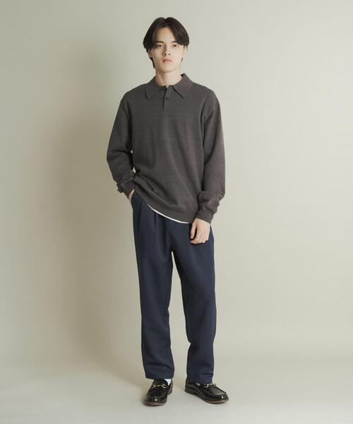 SENSE OF PLACE by URBAN RESEARCH（センスオブプレイスバイアーバンリサーチ）の「ウールライクダブルタックテーパードパンツ（その他パンツ・メンズ・チャコールグレー/ブラック/ライトベージュ/ネイビー・SMALL/MEDIUM/LARGE）」の13枚目の写真