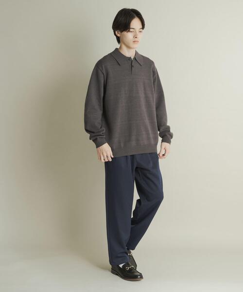 SENSE OF PLACE by URBAN RESEARCH（センスオブプレイスバイアーバンリサーチ）の「ウールライクダブルタックテーパードパンツ（その他パンツ・メンズ・チャコールグレー/ブラック/ライトベージュ/ネイビー・SMALL/MEDIUM/LARGE）」の12枚目の写真