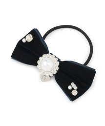 pom ponette junior（ポンポネットジュニア）の「ビジューベロアリボンヘアゴム（その他ヘアアクセサリー）」