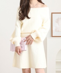 FUNALIVE（ファンアライブ）の「オフショルミニニットワンピース（ワンピース・レディース）」