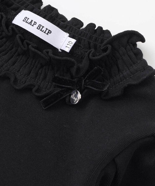 SLAP SLIP（スラップスリップ）の「パフスリーブフリルモックネックTシャツ(80~130cm)（Tシャツ/カットソー・キッズ・ホワイト/ブラック/ピンク・90cm/110cm/130cm/100cm/120cm/80ｃｍ）」の10枚目の写真