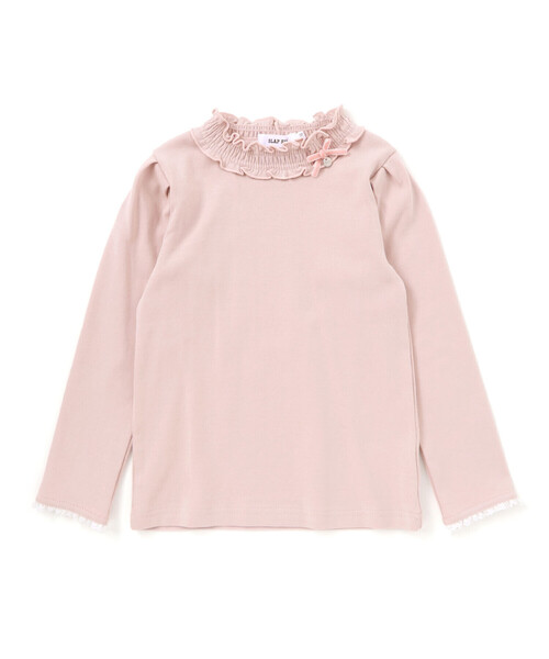 SLAP SLIP（スラップスリップ）の「パフスリーブフリルモックネックTシャツ(80~130cm)（Tシャツ/カットソー・キッズ・ホワイト/ブラック/ピンク・90cm/110cm/130cm/100cm/120cm/80ｃｍ）」の11枚目の写真
