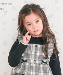 SLAP SLIP（スラップスリップ）の「パフスリーブフリルモックネックTシャツ(80~130cm)（Tシャツ/カットソー・キッズ）」