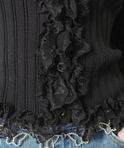 SPINNS（スピンズ）の「大人気デザインが長袖になって再登場！リブレース長袖カットソー/フリル/NEO森ガール（Tシャツ/カットソー・レディース・ピンク/オフホワイト/ブラック/アイボリー・ONESIZE）」の20枚目の写真