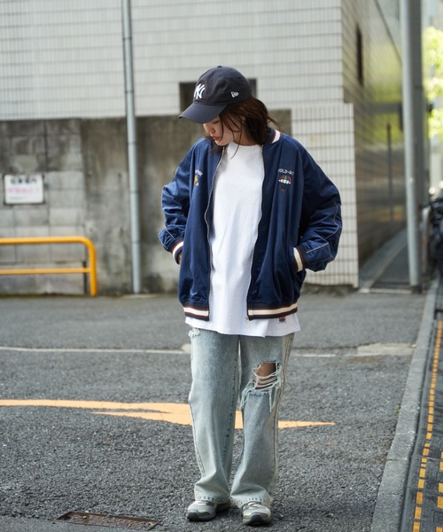 NO NEED（ノーニード）の「ベロアスカジャン（ブルゾン・メンズ・ブラック/ネイビー・M/L）」の10枚目の写真