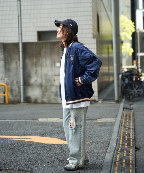 NO NEED（ノーニード）の「ベロアスカジャン（ブルゾン・メンズ・ブラック/ネイビー・M/L）」の12枚目の写真